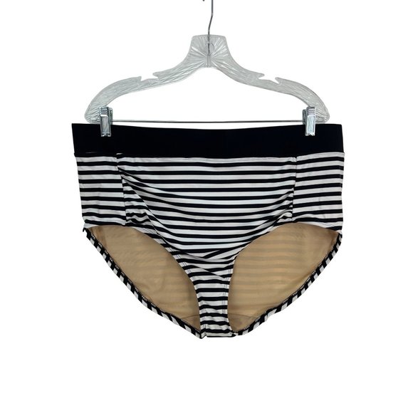 Cacique Other - Swim By Cacique Sz 20 Black White Striped High Waisted Bikini Bottom Lane Bryant